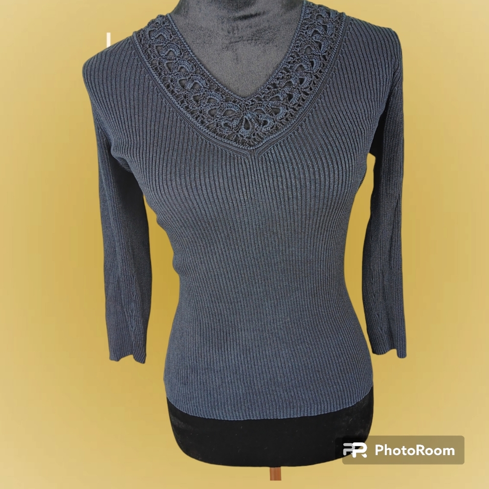 Ann Taylor, black, 3/4" sleeves sweater